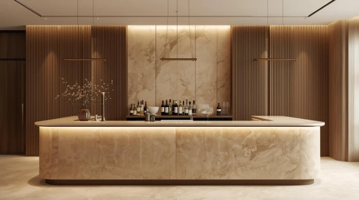 Marbre peint sur bar