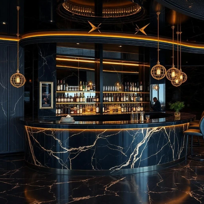 Marbre peint sur bar