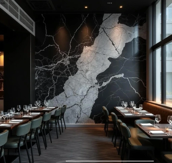 Marbre peint restaurant Paris